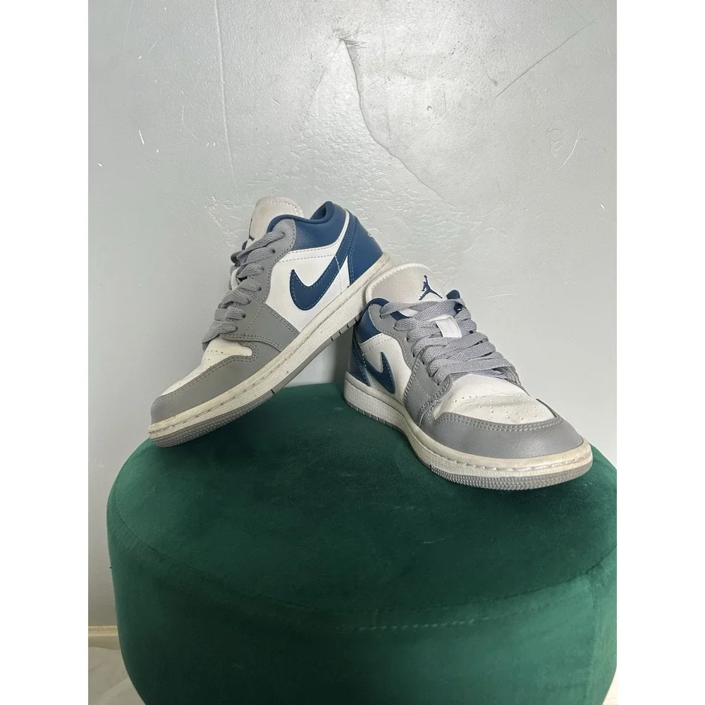 Nike Air Jordan 1 Low Stealth French Grey Blue DC0774-042 Mens Trainers Size 5